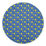 Blue And Yellow Lightning Pattern Print Round Blanket