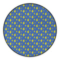 Blue And Yellow Lightning Pattern Print Round Floor Mat