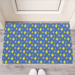 Blue And Yellow Lightning Pattern Print Rubber Doormat