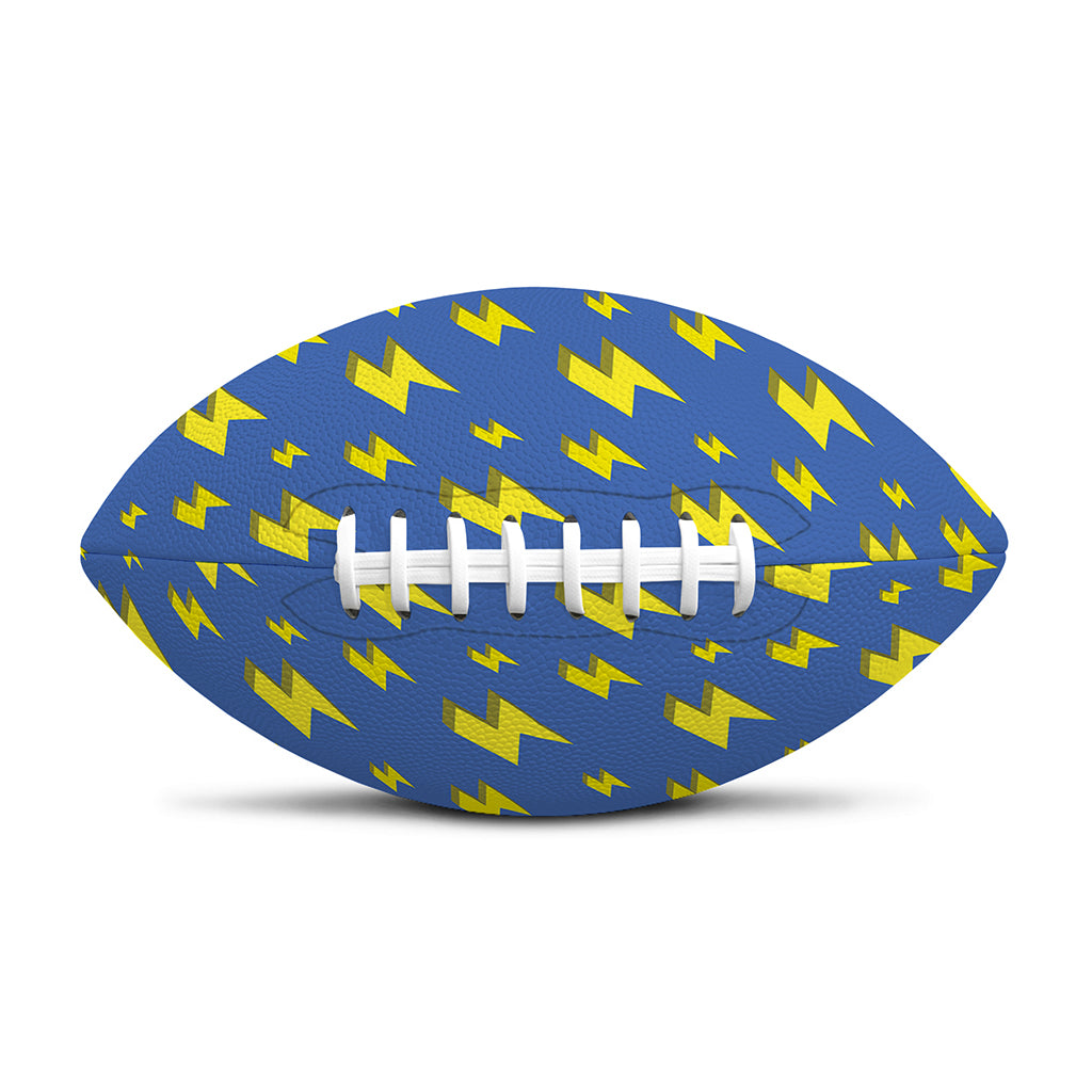Blue And Yellow Lightning Pattern Print Rugby Ball