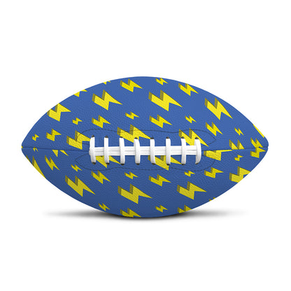 Blue And Yellow Lightning Pattern Print Rugby Ball