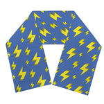 Blue And Yellow Lightning Pattern Print Scarf