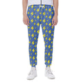 Blue And Yellow Lightning Pattern Print Joggers