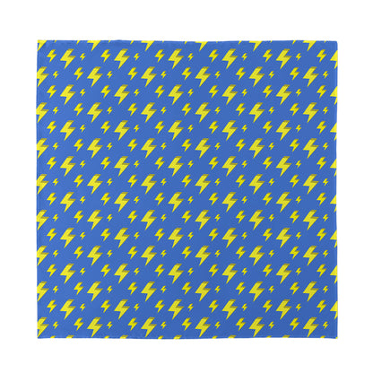 Blue And Yellow Lightning Pattern Print Silk Bandana