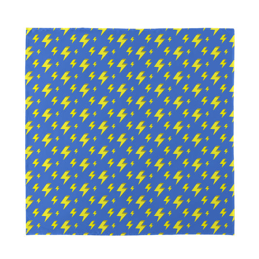 Blue And Yellow Lightning Pattern Print Silk Bandana
