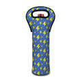 Blue And Yellow Lightning Pattern Print Single Neoprene Wine Tote