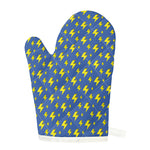 Blue And Yellow Lightning Pattern Print Single Oven Mitt