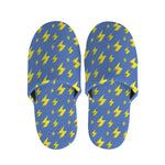 Blue And Yellow Lightning Pattern Print Slippers