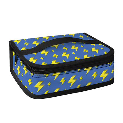 Blue And Yellow Lightning Pattern Print Small Lunch Bag