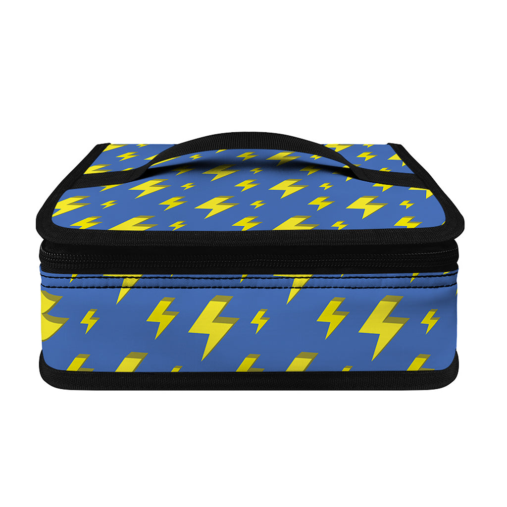 Blue And Yellow Lightning Pattern Print Small Lunch Bag