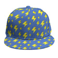 Blue And Yellow Lightning Pattern Print Snapback Cap
