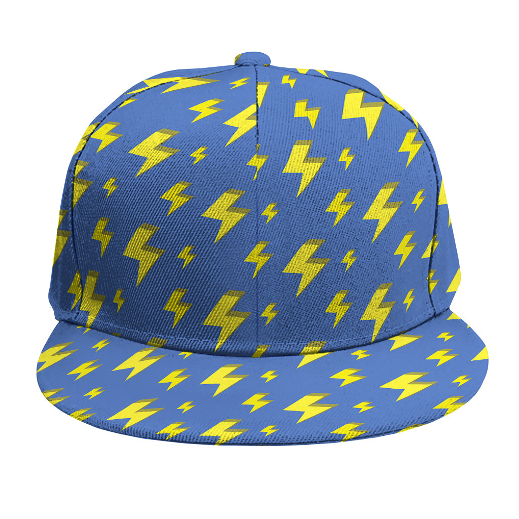 Blue And Yellow Lightning Pattern Print Snapback Cap