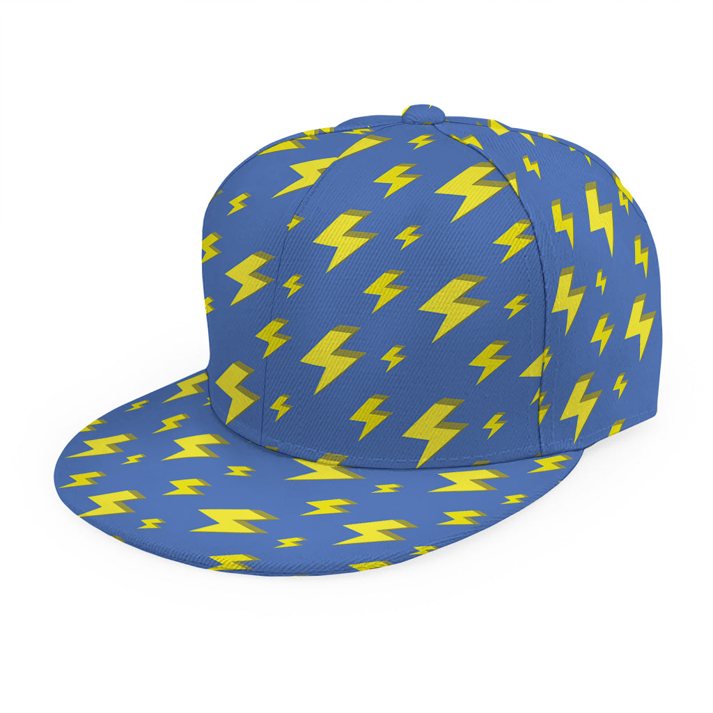 Blue And Yellow Lightning Pattern Print Snapback Cap