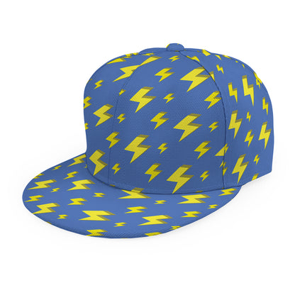 Blue And Yellow Lightning Pattern Print Snapback Cap