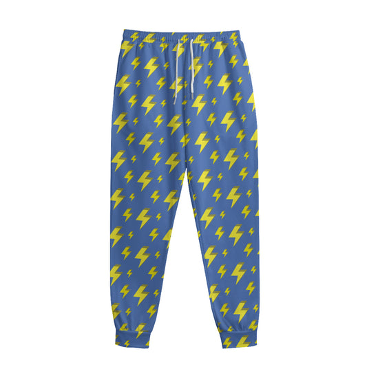 Blue And Yellow Lightning Pattern Print Sweatpants