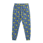 Blue And Yellow Lightning Pattern Print Sweatpants