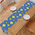 Blue And Yellow Lightning Pattern Print Table Runner