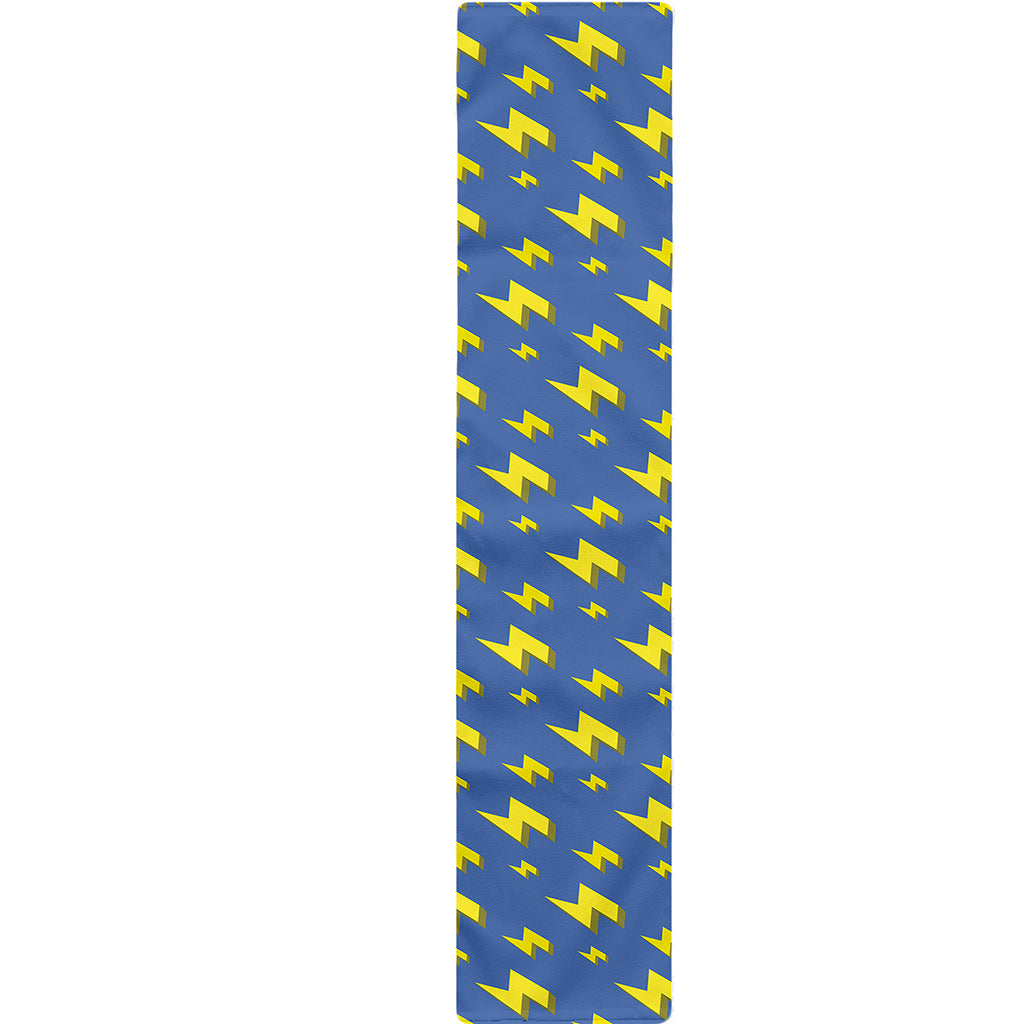 Blue And Yellow Lightning Pattern Print Table Runner