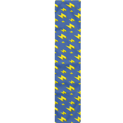Blue And Yellow Lightning Pattern Print Table Runner