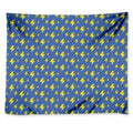 Blue And Yellow Lightning Pattern Print Tapestry