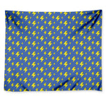 Blue And Yellow Lightning Pattern Print Tapestry