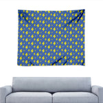 Blue And Yellow Lightning Pattern Print Tapestry
