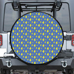 Blue And Yellow Lightning Pattern Print Tire Cover