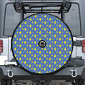 Blue And Yellow Lightning Pattern Print Tire Cover With Camera Hole