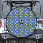 Blue And Yellow Lightning Pattern Print Tire Cover With Camera Hole