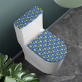 Blue And Yellow Lightning Pattern Print Toilet Lid And Tank Cover Set