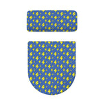 Blue And Yellow Lightning Pattern Print Toilet Lid And Tank Cover Set