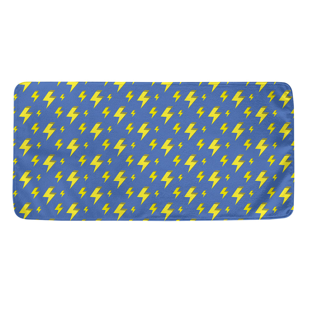 Blue And Yellow Lightning Pattern Print Towel