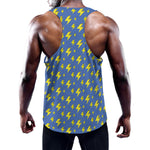 Blue And Yellow Lightning Pattern Print Training Tank Top