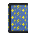 Blue And Yellow Lightning Pattern Print Trifold Wallet