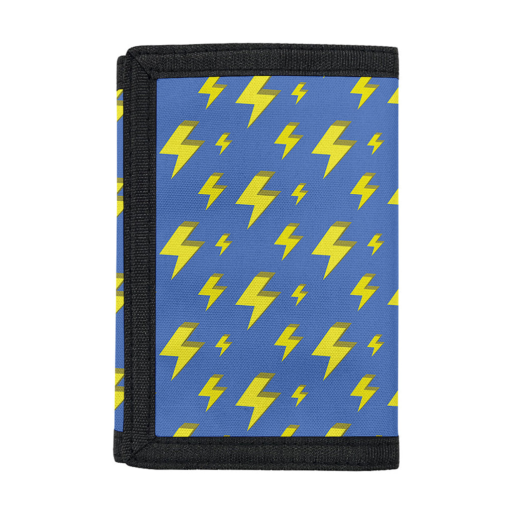 Blue And Yellow Lightning Pattern Print Trifold Wallet
