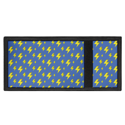 Blue And Yellow Lightning Pattern Print Trifold Wallet
