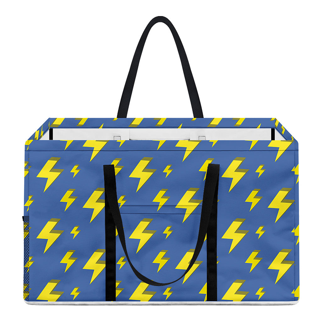 Blue And Yellow Lightning Pattern Print Utility Tote Bag