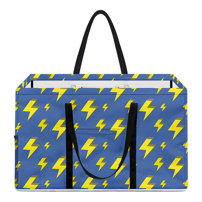 Blue And Yellow Lightning Pattern Print Utility Tote Bag