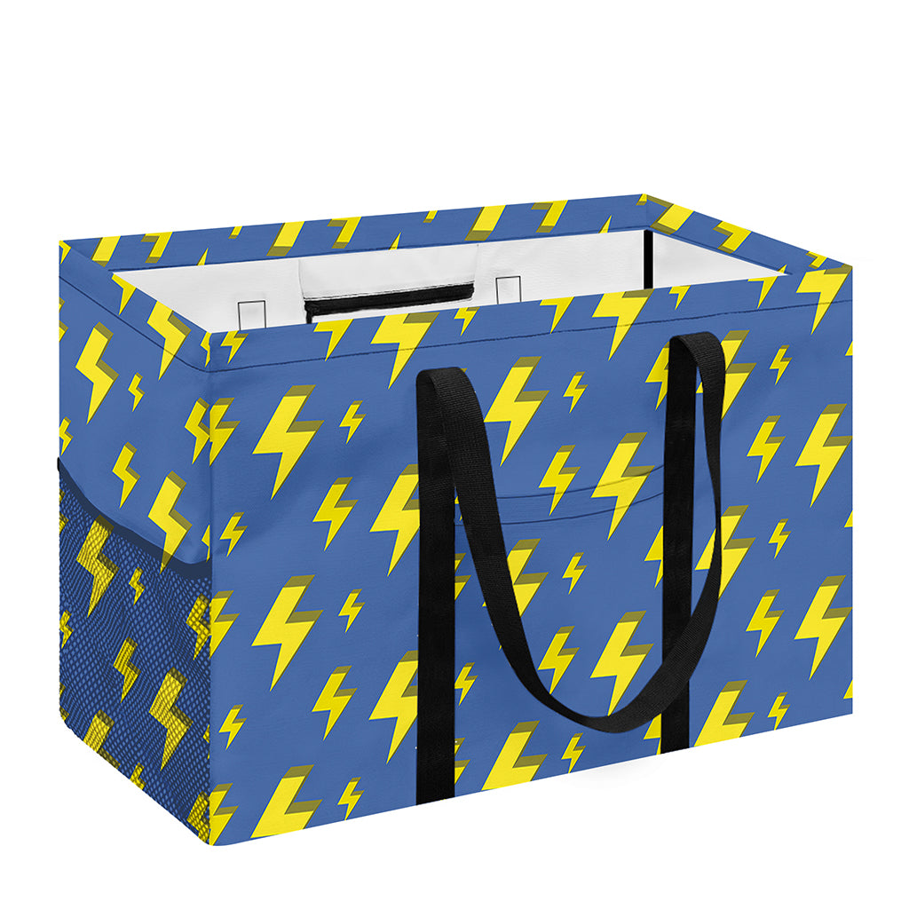 Blue And Yellow Lightning Pattern Print Utility Tote Bag