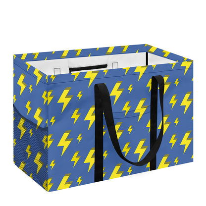Blue And Yellow Lightning Pattern Print Utility Tote Bag