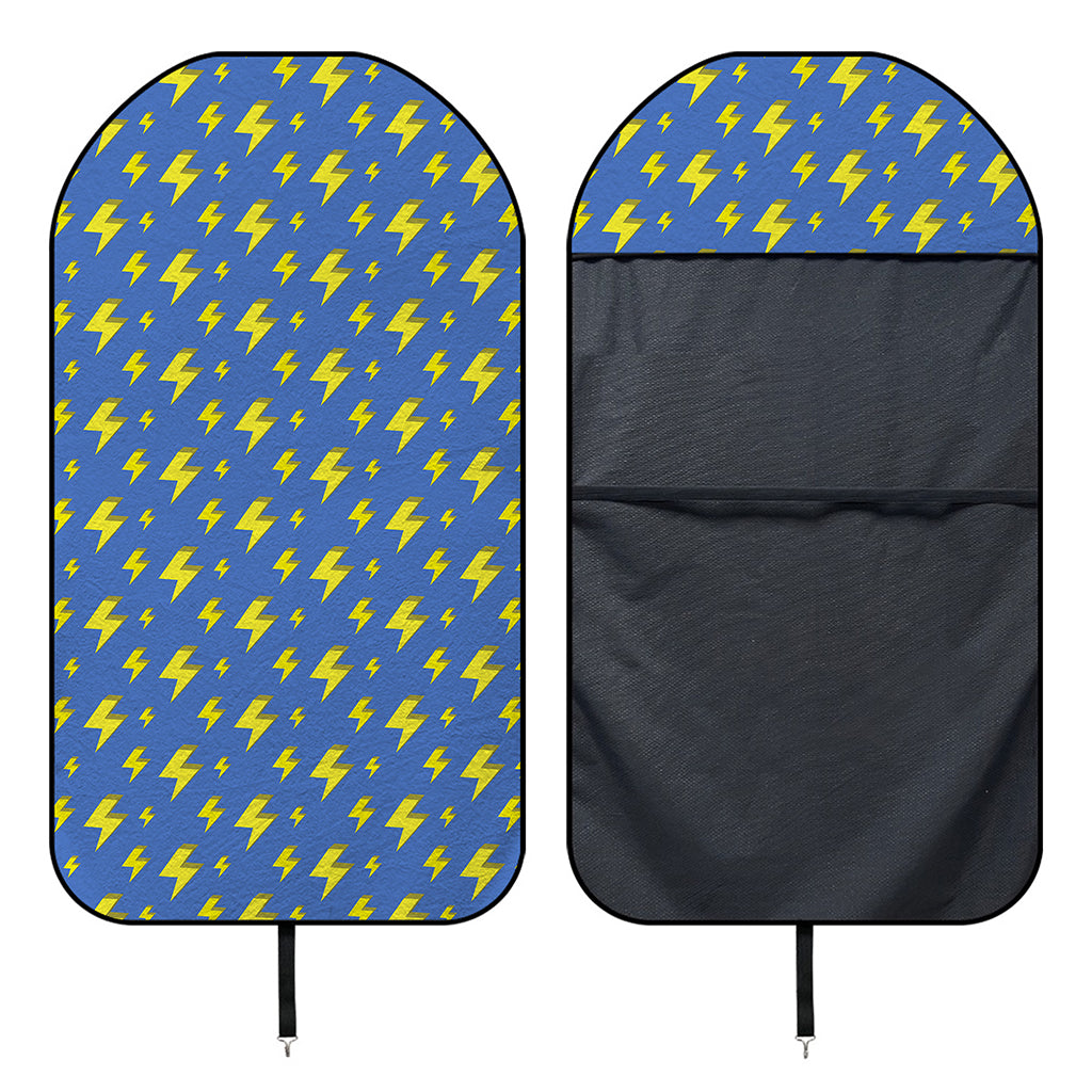 Blue And Yellow Lightning Pattern Print Waterproof Car Seat Cover