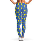 Blue And Yellow Lightning Pattern Print Women's Leggings