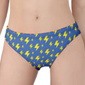 Blue And Yellow Lightning Pattern Print Women's Panties