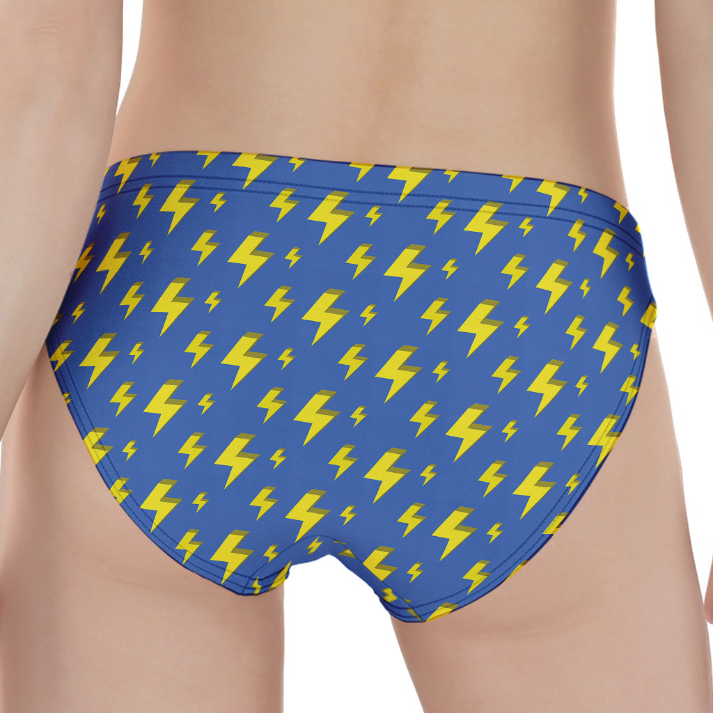 Blue And Yellow Lightning Pattern Print Women's Panties