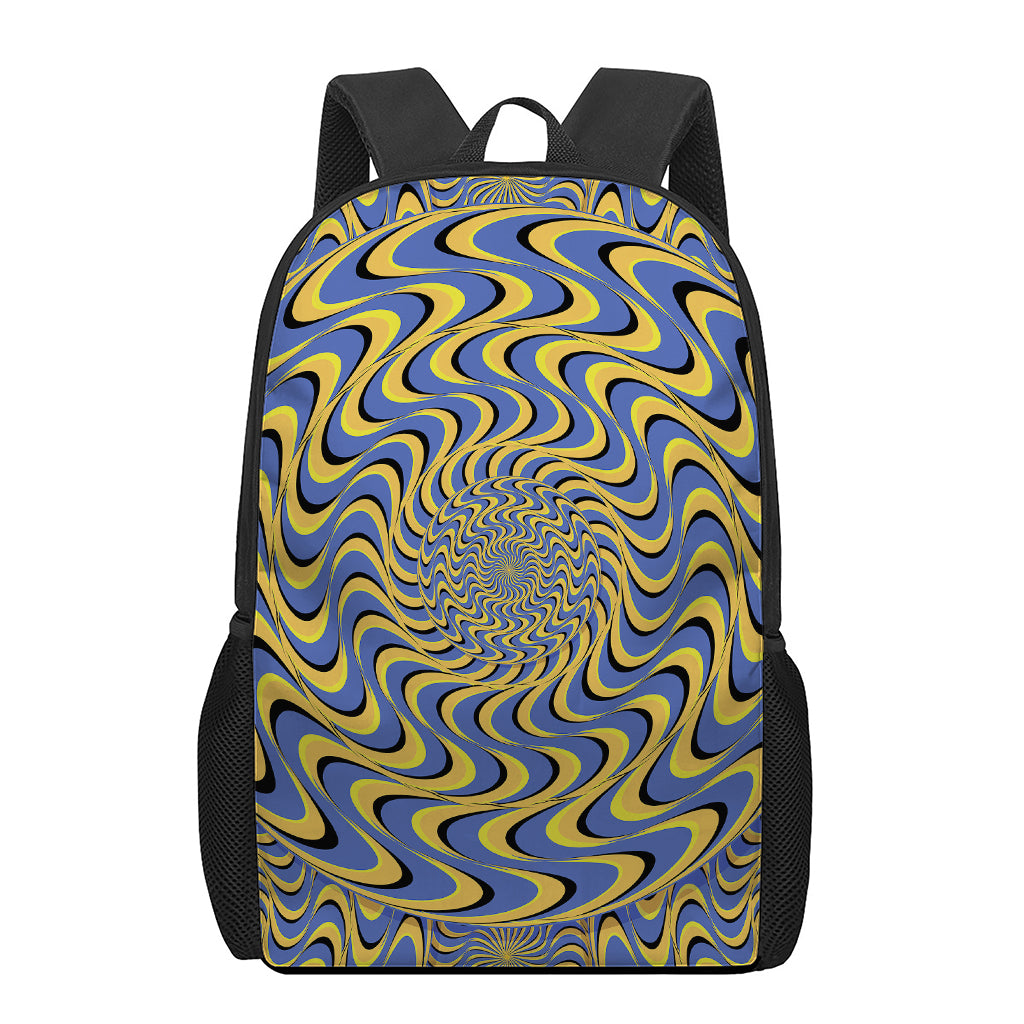Blue And Yellow Motion Illusion Print 17 Inch Backpack