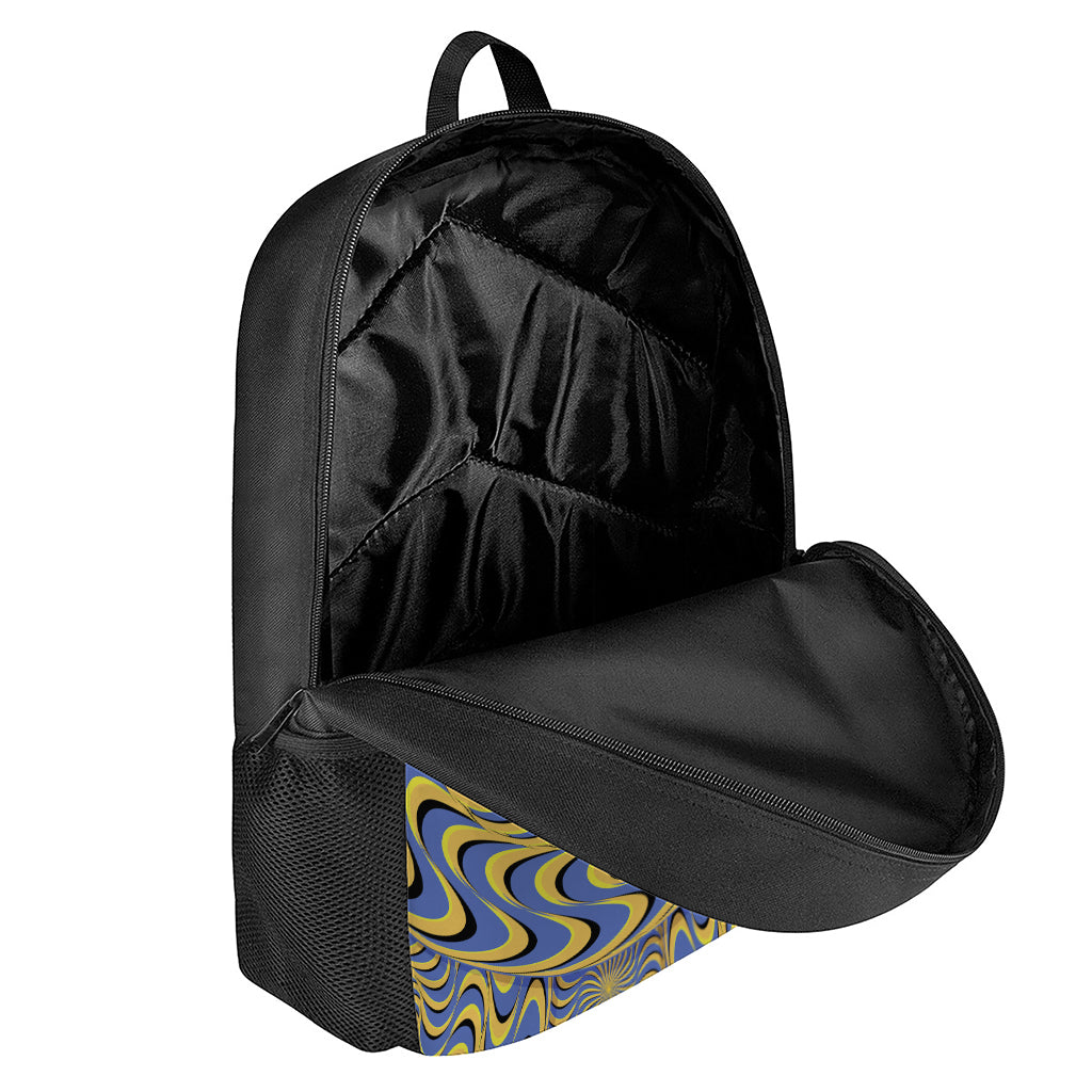 Blue And Yellow Motion Illusion Print 17 Inch Backpack