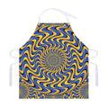 Blue And Yellow Motion Illusion Print Adjustable Apron