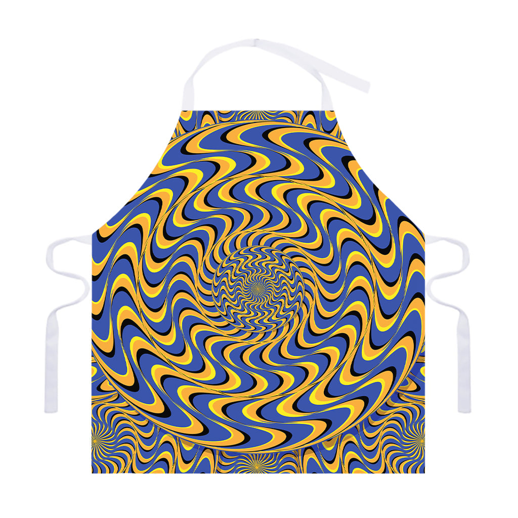 Blue And Yellow Motion Illusion Print Adjustable Apron
