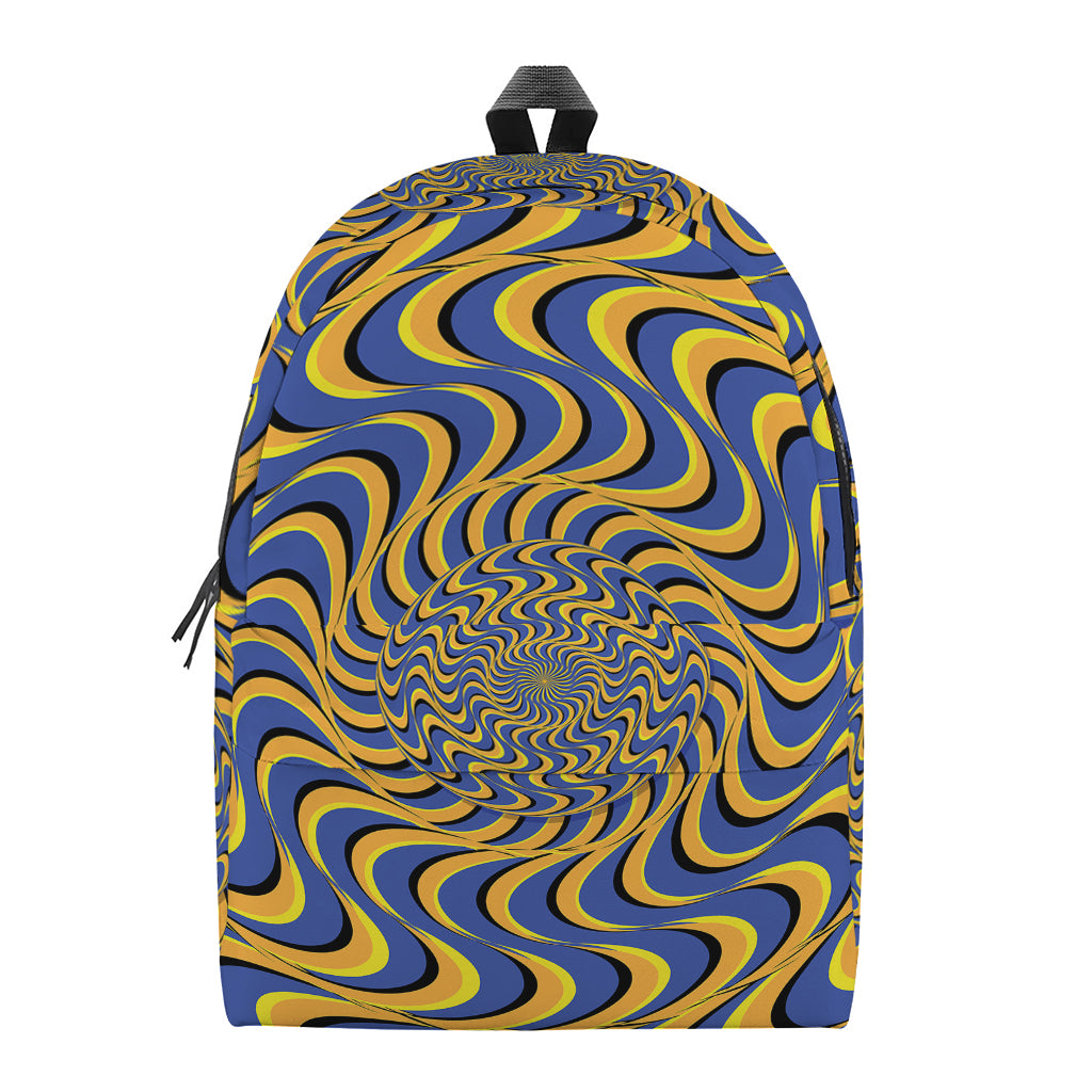 Blue And Yellow Motion Illusion Print Backpack