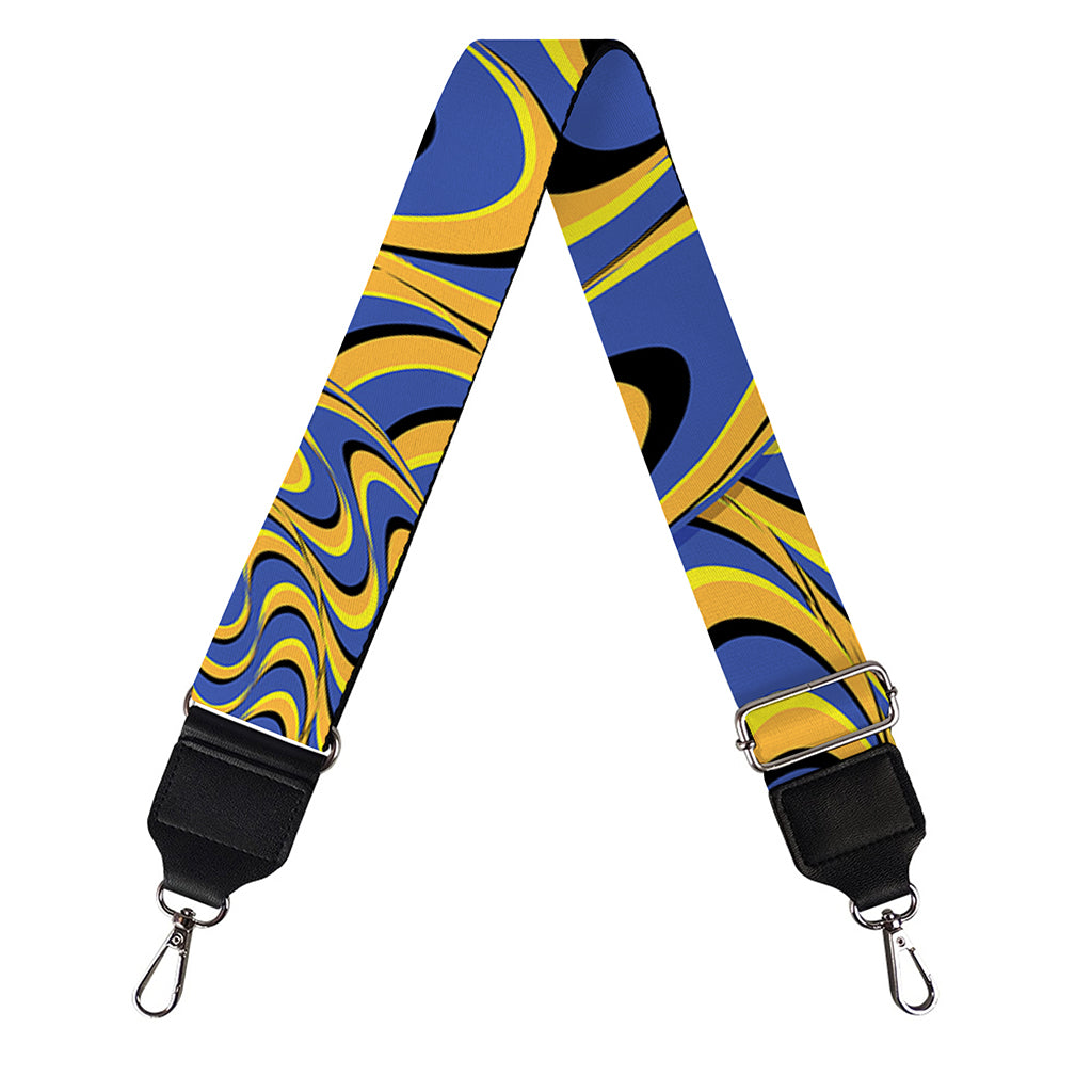 Blue And Yellow Motion Illusion Print Bag Strap